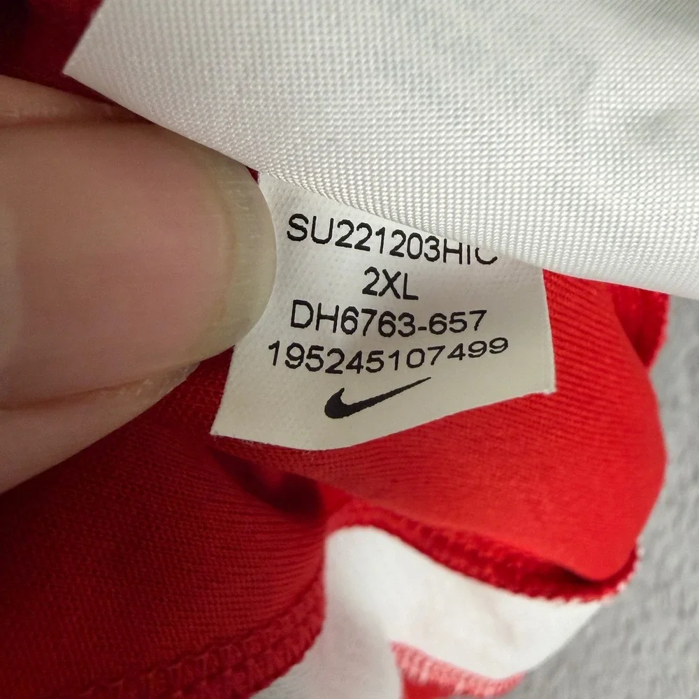 Nike Dri-FIT Basketball Shorts Red White Big Swoosh Men's XXL DH6763-657